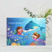 Snorkeling Tots Birthday Party Invitation (Standing Front)