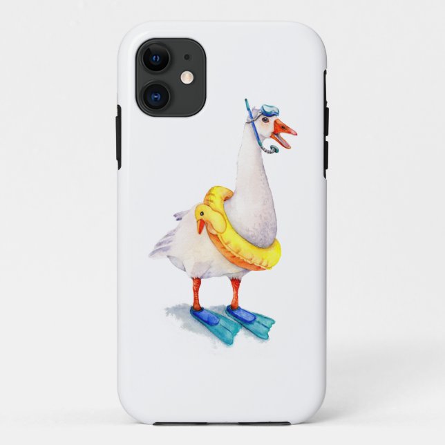 Snorkeling White Goose Case-Mate iPhone Case (Back)