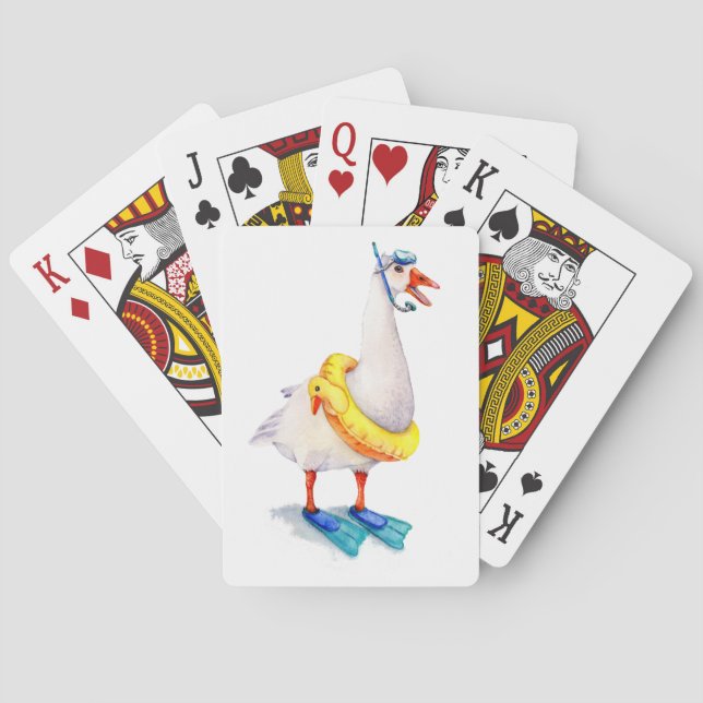 Snorkeling White Goose Poker Cards (Back)