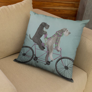 Snorted Tandem Throw Pillow by worldartgroup at Zazzle
