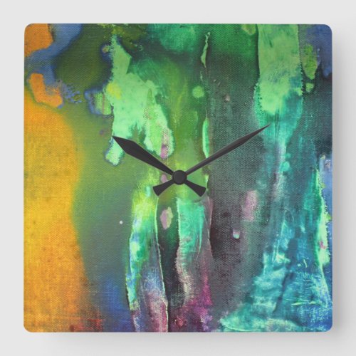 Snot Green Slime Grungy Bogey Square Wall Clock