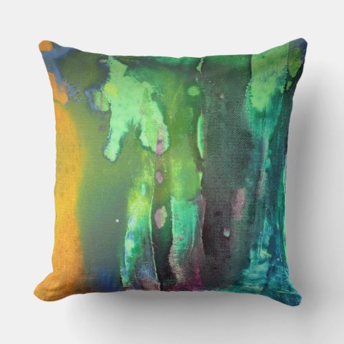 Snot Green Slime Grungy Bogey Throw Pillow