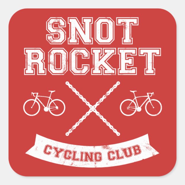 Snot Rocket Cycling Club Square Sticker (Front)