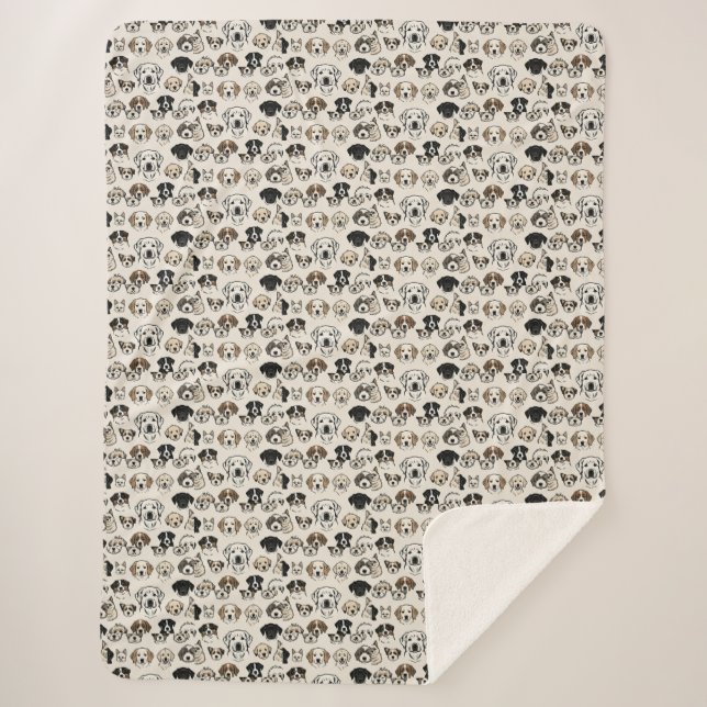 "Snouts and Snuggles" Sherpa Blanket (Front)