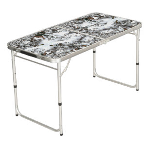 Snow Abstract Beer Pong Table