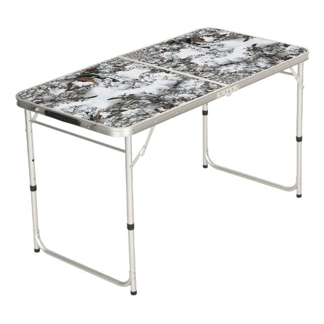 Snow Abstract Beer Pong Table (Angled)