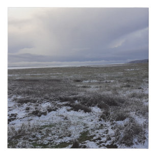 Snow Across The Bay Faux Canvas Print