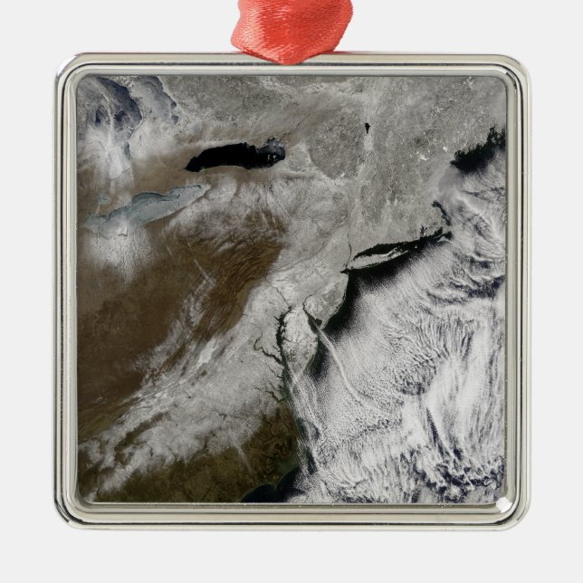 Snow across the northeastern United States Metal Ornament (Front)