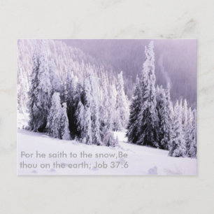 Snow and bible verse postcard
