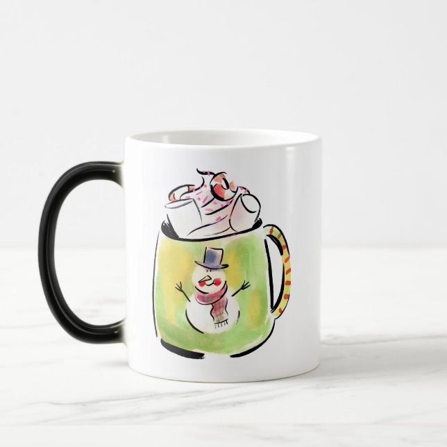 Snow and cocoa  color morph mug  (Left)