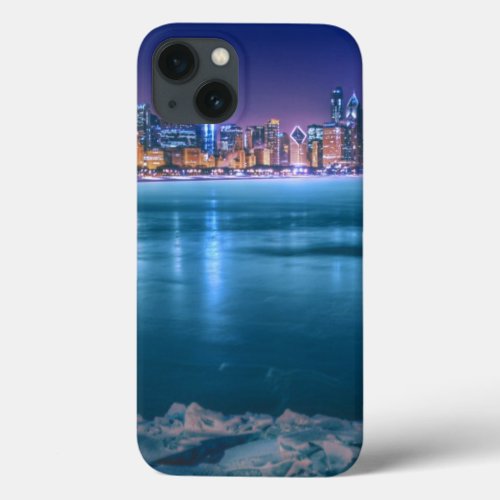 Snow and ice abound on Lake Michiga at Arctic iPhone 13 Case