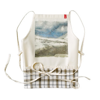 Snow and ice melting to form water zazzle HEART apron