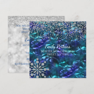 Snow and Ice Sweet Sixteen Party Invitation
