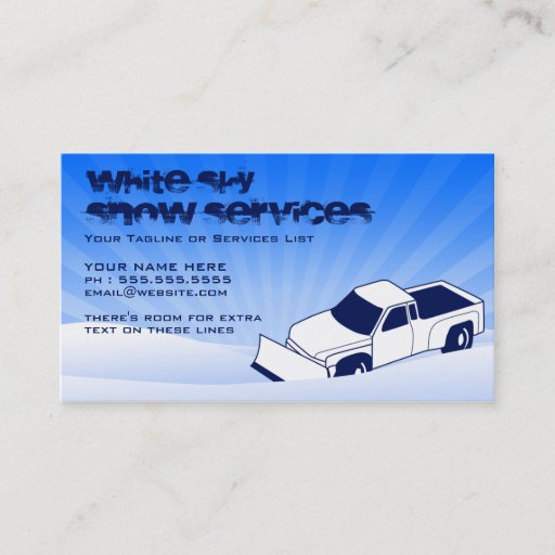 Customizable snow AND lawn services Business Card Templates