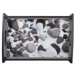 Snow And Rocks, Mt. Rainier National Park 2 Serving Tray