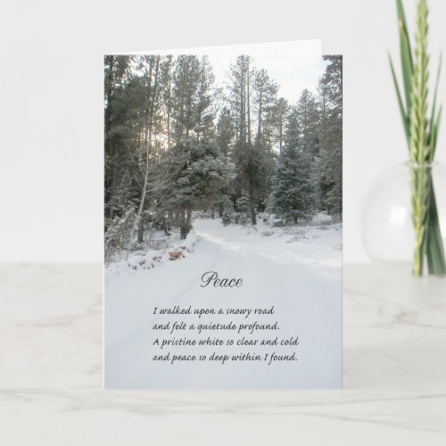 Snow And Trees Peace Poem Holiday Card