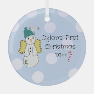 Snow Angel Baby's First Christmas Glass Ornament
