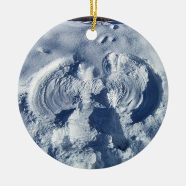 Snow angel ceramic ornament (Front)
