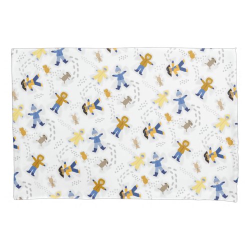 Snow Angel Children with pets Pillow Case