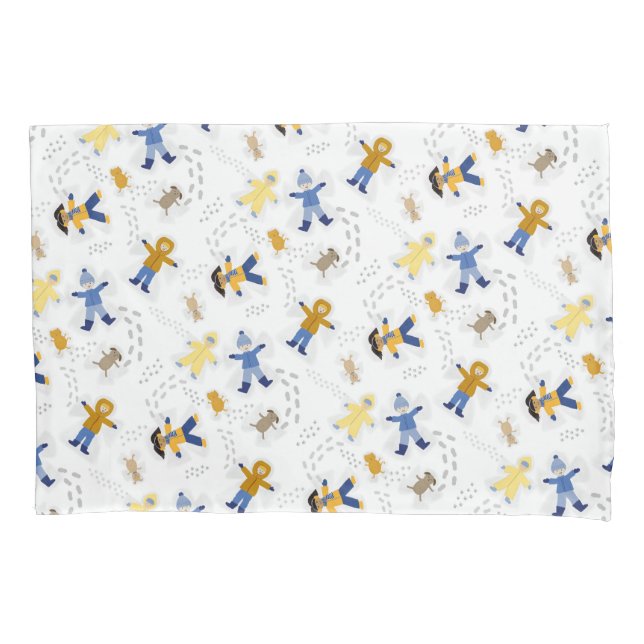 Snow Angel Children with pets Pillow Case (Front)