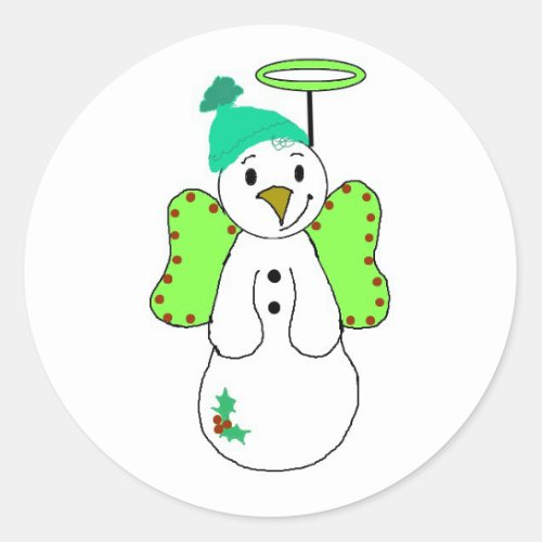 Snow Angel Classic Round Sticker