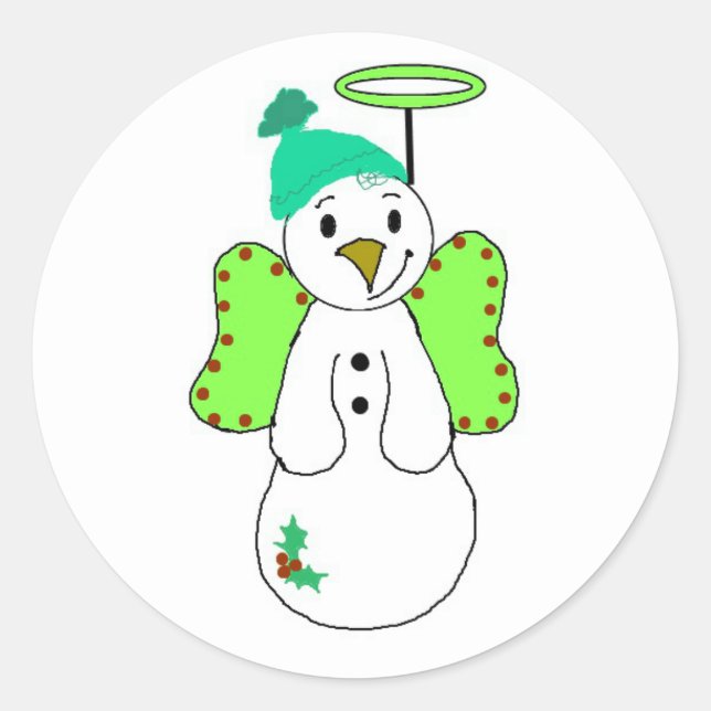 Snow Angel Classic Round Sticker (Front)