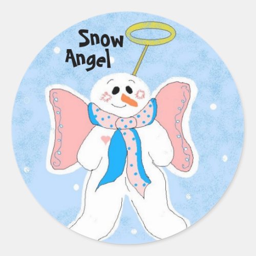 Snow Angel Classic Round Sticker