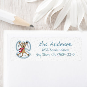 Snow Angel Dog Fun Cute Christmas Holiday Funny Label