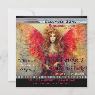 Snow Angel Festive Christmas Party Invitation