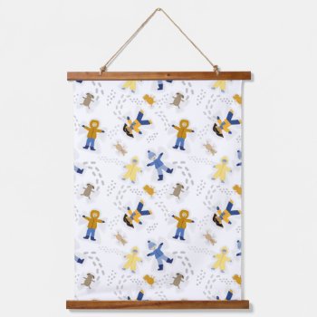 Snow Angel Kids Winter  Hanging Tapestry by lemontreecards at Zazzle