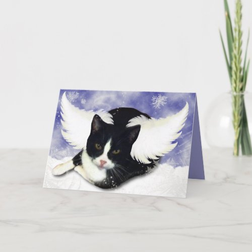 Snow Angel Kitty Holiday Card
