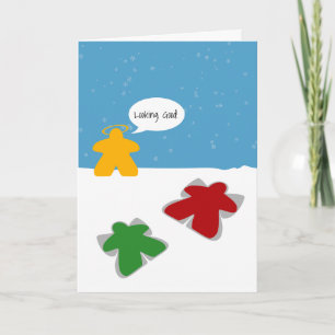 Snow Angel Meeples Speech Card