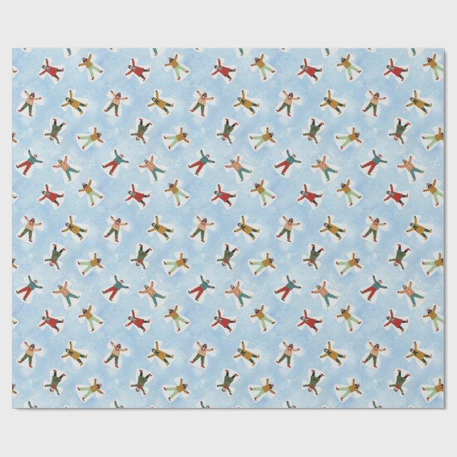 Snow Angel Winter Christmas Wrapping Paper (Flat)