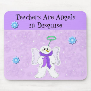 Snow Angel with Teacher Message Mouse Pad