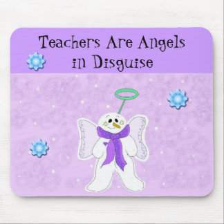 Snow Angel with Teacher Message Mouse Pad