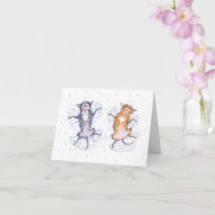 Snow Angels pitbull holiday card