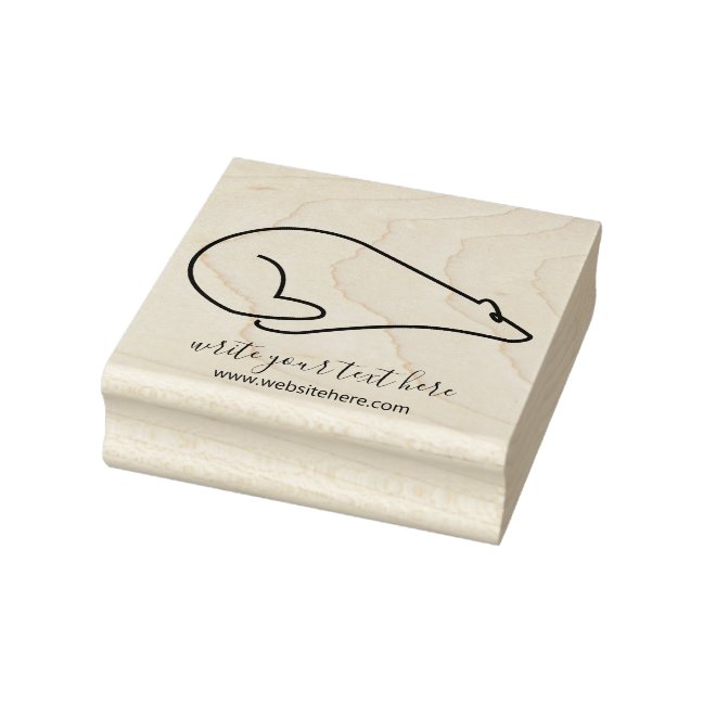 Snow Animal Running Polar Bear Rubber Stamp