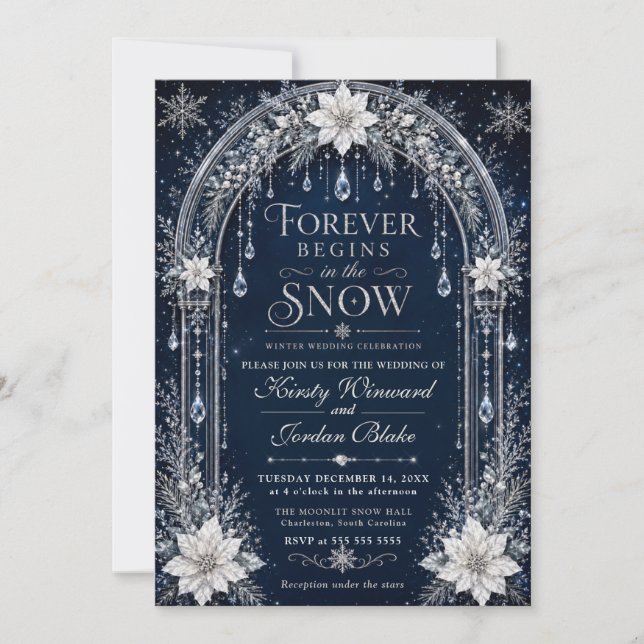 Snow Arch Winter Wedding Invitation (Front)