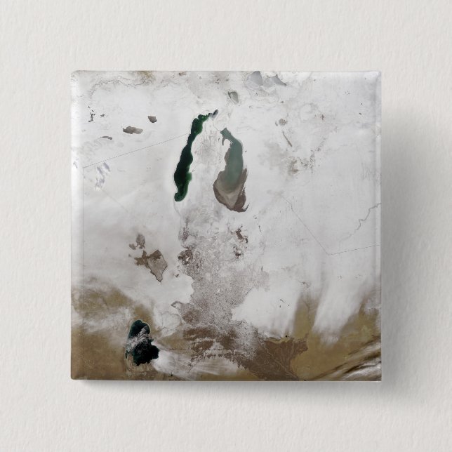 Snow around the Aral Sea Pinback Button (Front)