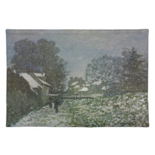 Snow at Argenteuil by Claude Monet Cloth Placemat