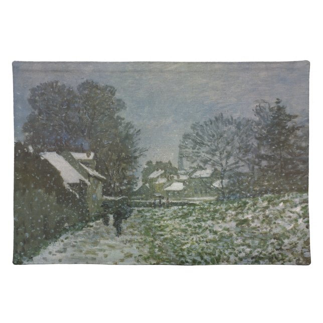 Snow at Argenteuil by Claude Monet Cloth Placemat (Front)
