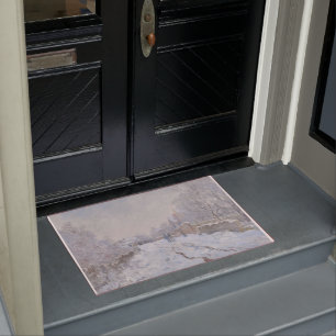 Snow at Argenteuil (by Claude Monet) Doormat