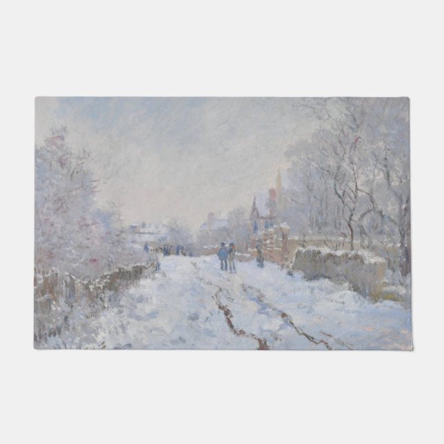 Snow at Argenteuil (by Claude Monet) Doormat (Front)