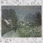 Snow at Argenteuil by Claude Monet Jigsaw Puzzle<br><div class="desc">Snow at Argenteuil II (1874) by Claude Monet is a vintage impressionist fine art landscape painting. A winter day featuring a snow scene with trees and houses in the background in the city of Argenteuil, France. About the artist: Claude Monet (1840-1926) was a founder of the French impressionist painting movement...</div>