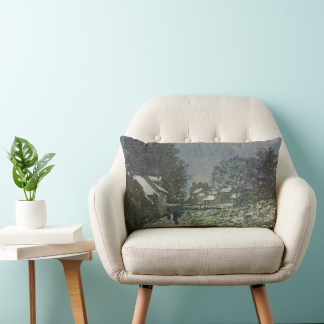 Snow at Argenteuil by Claude Monet Lumbar Pillow (Chair)