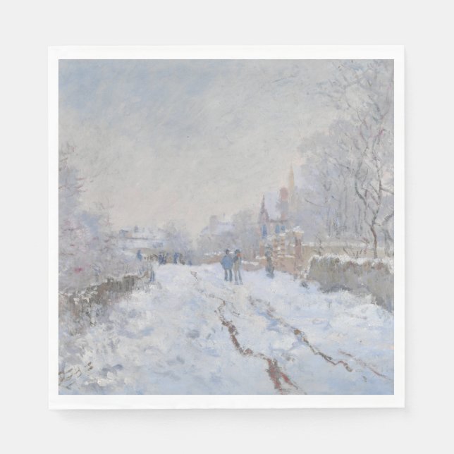 Snow at Argenteuil (by Claude Monet) Napkins (Front)