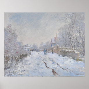 Snow at Argenteuil (by Claude Monet) Poster