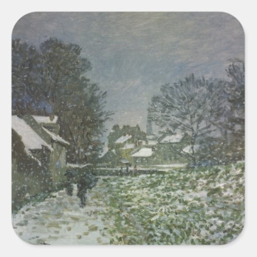 Snow at Argenteuil by Claude Monet Square Sticker