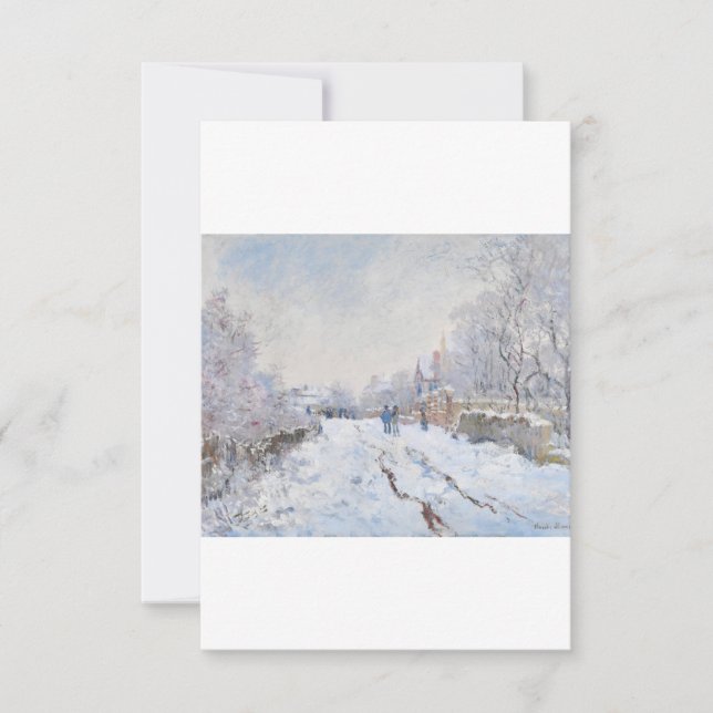 Snow at Argenteuil by Claude Monet Thank You Card (Front)