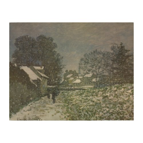 Snow at Argenteuil by Claude Monet Wood Wall Art